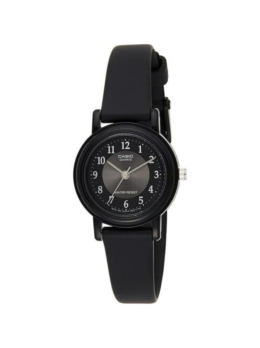 Womens Black Analog Watch Lightweight Water Resistant Classic Quartz Timepiece